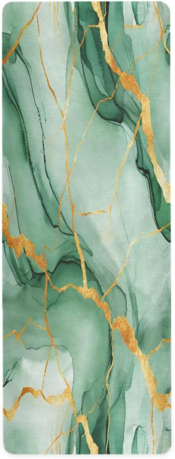 Marble Pattern Foldable Yoga Mat – Non-Slip Portable Exercise & Fitness Mat