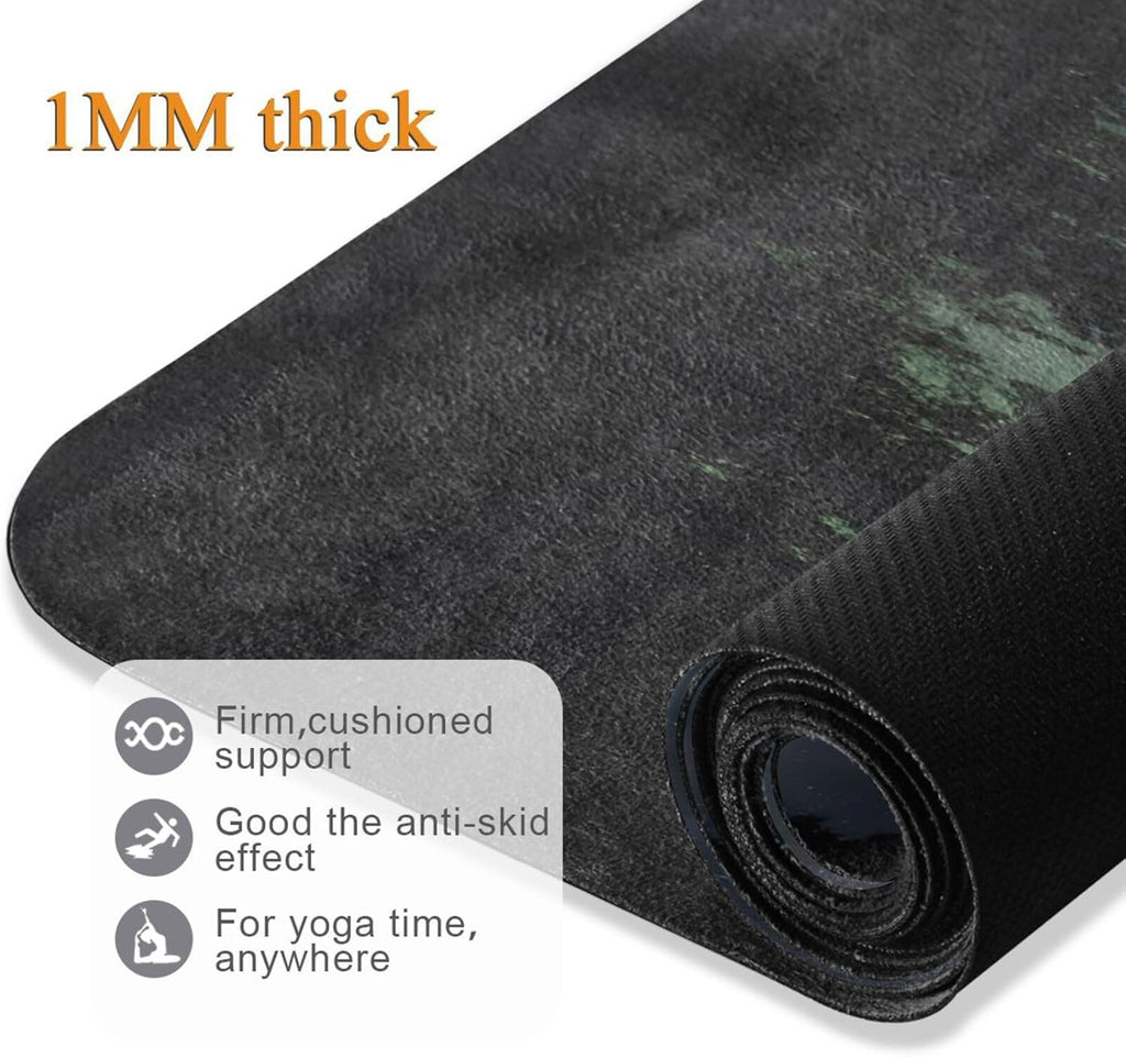 Foldable Yoga Mat | Aurora Borealis & Starry Night Design | Portable Non-Slip Exercise Mat