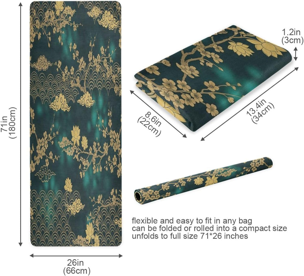 Vintage Chinese Style Foldable Moisture-Proof Mat – Yoga Mat, Camping Sleeping Pad, Picnic Blanket, Portable Waterproof Ground Mat